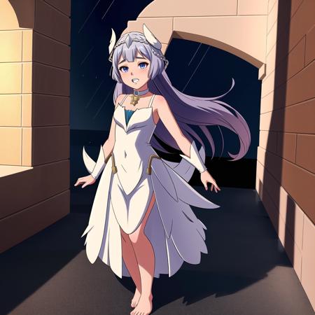04824-4202951203-Veyle, Veyle _(fire emblem_), Veyle _(fire emblem engage_), 1girl, long hair, dress, barefoot, chain, collar, looking at viewer,.png